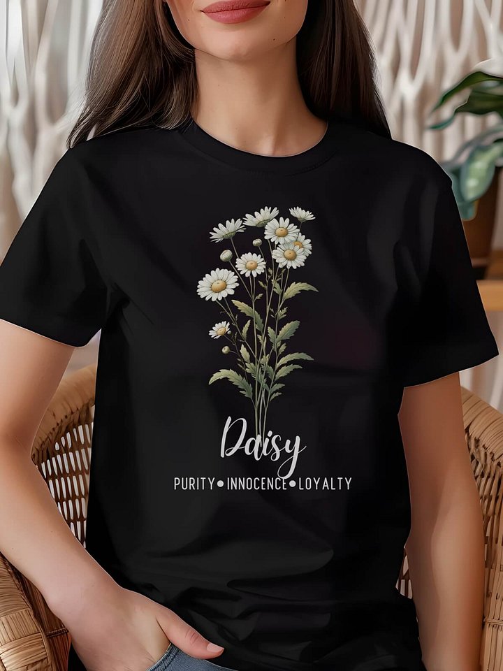 Daisy Birth Month Flower Tee For April: Reflecting Purity, Innocence, Loyalty: Perfect Gift for Her product image (1)