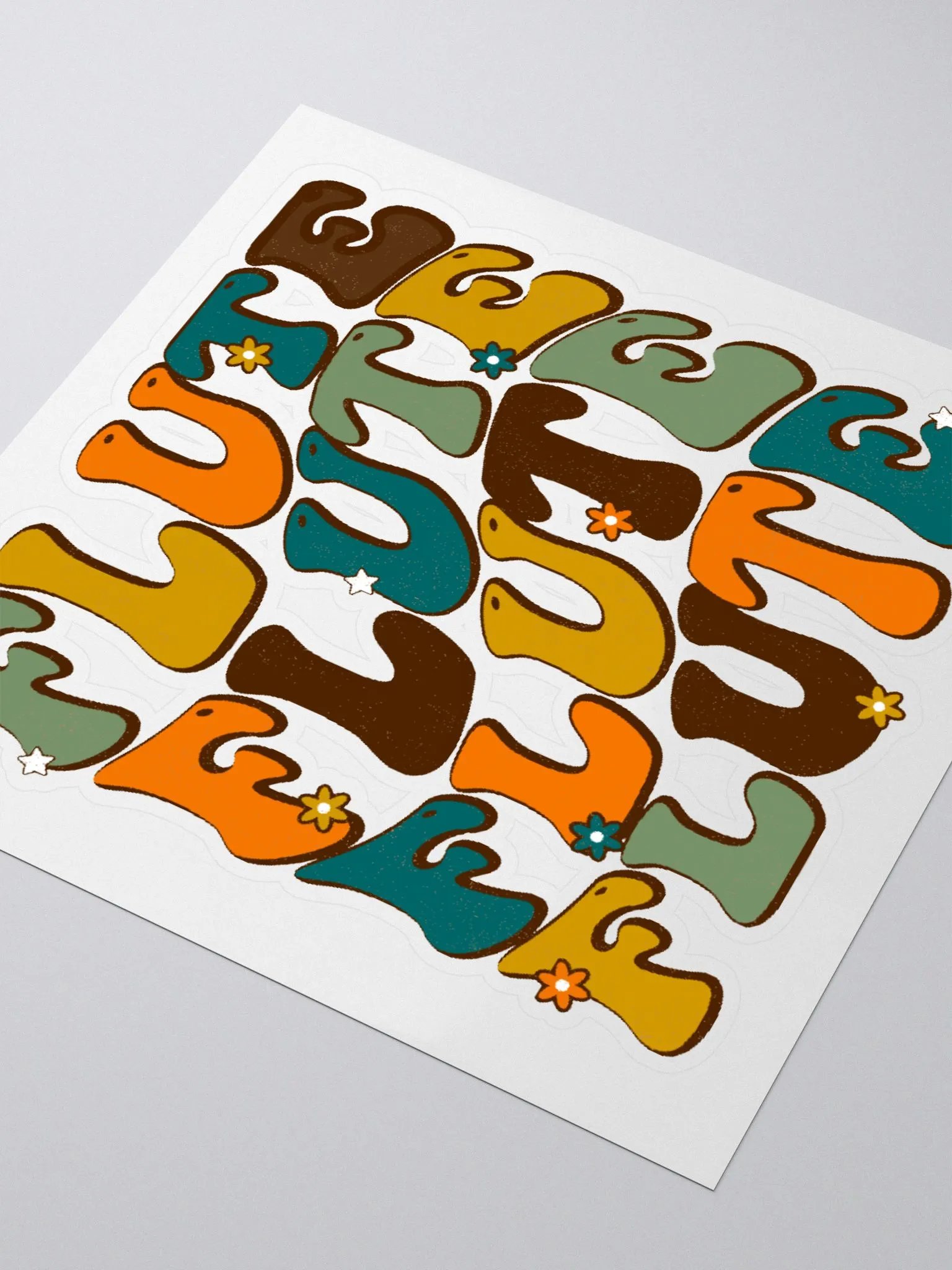 Groovy Wavy Flute Sticker Retro w/ White Background 3x3 product image (3)