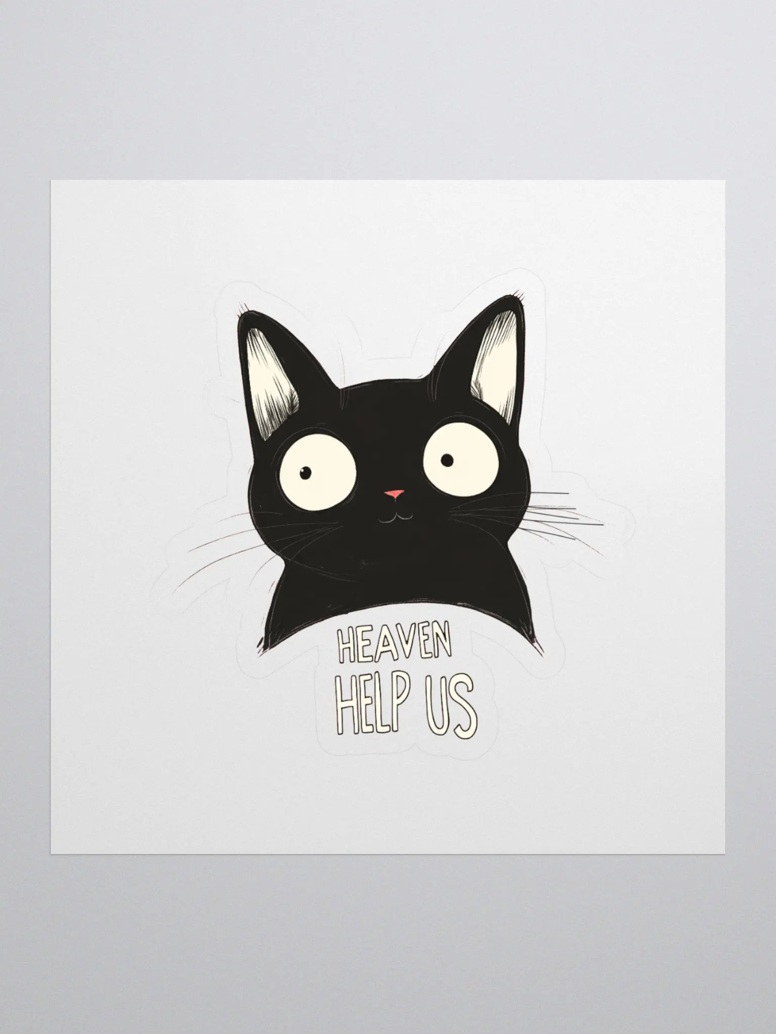 Wide-Eyed Cat Cut Stickers product image (1)