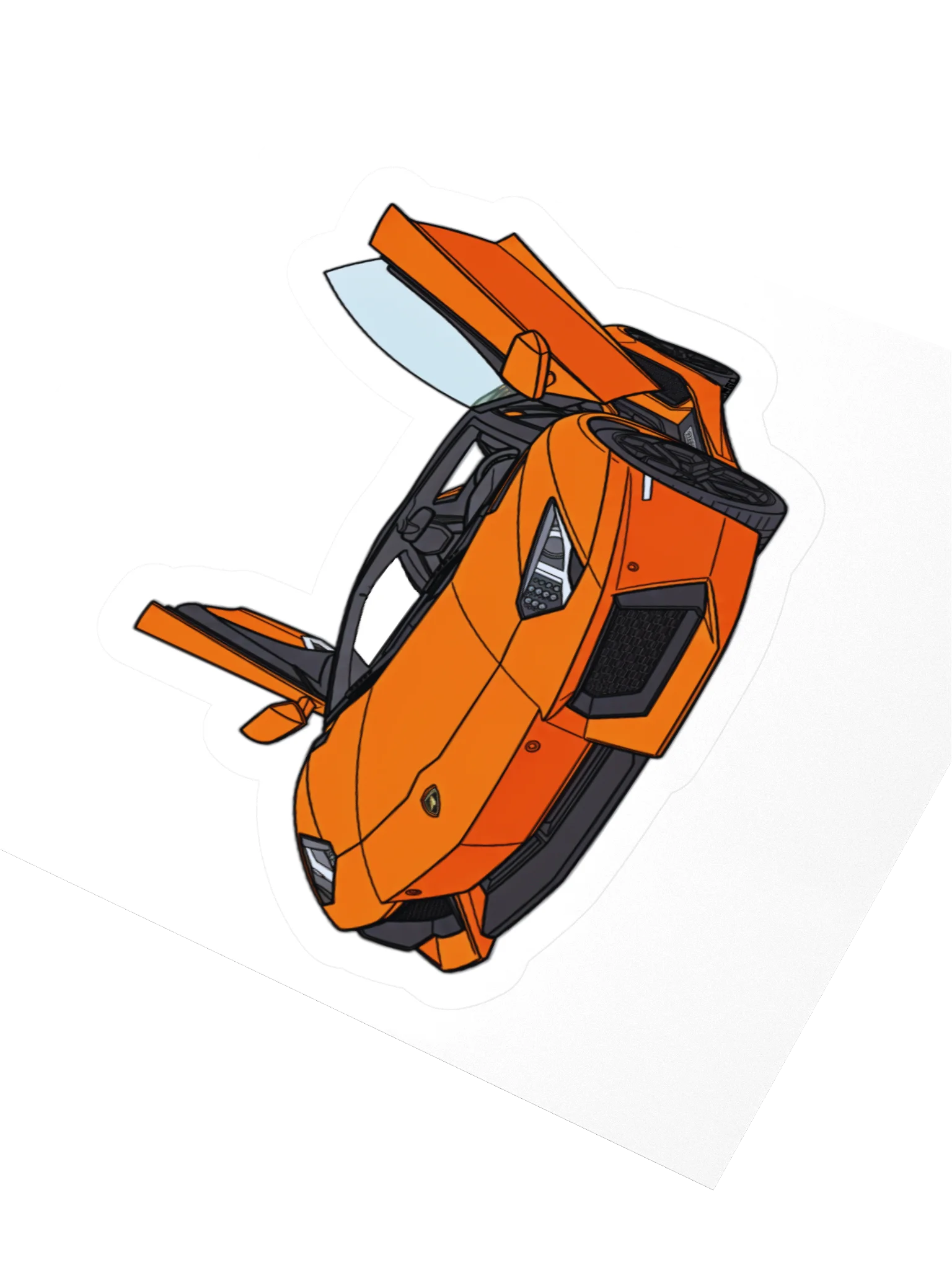 Orange Lamborghini Aventador Sticker (Retro, Sketch, Silhouette) product image (7)