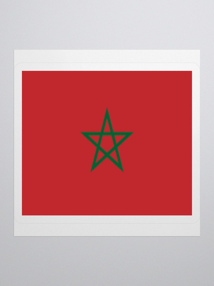 Exclusive Morocco Flag Kiss-Cut Sticker by TDS Music - Unique Design (3" x 3", 4" x 4", 5.5" x 5.5") product image (3)