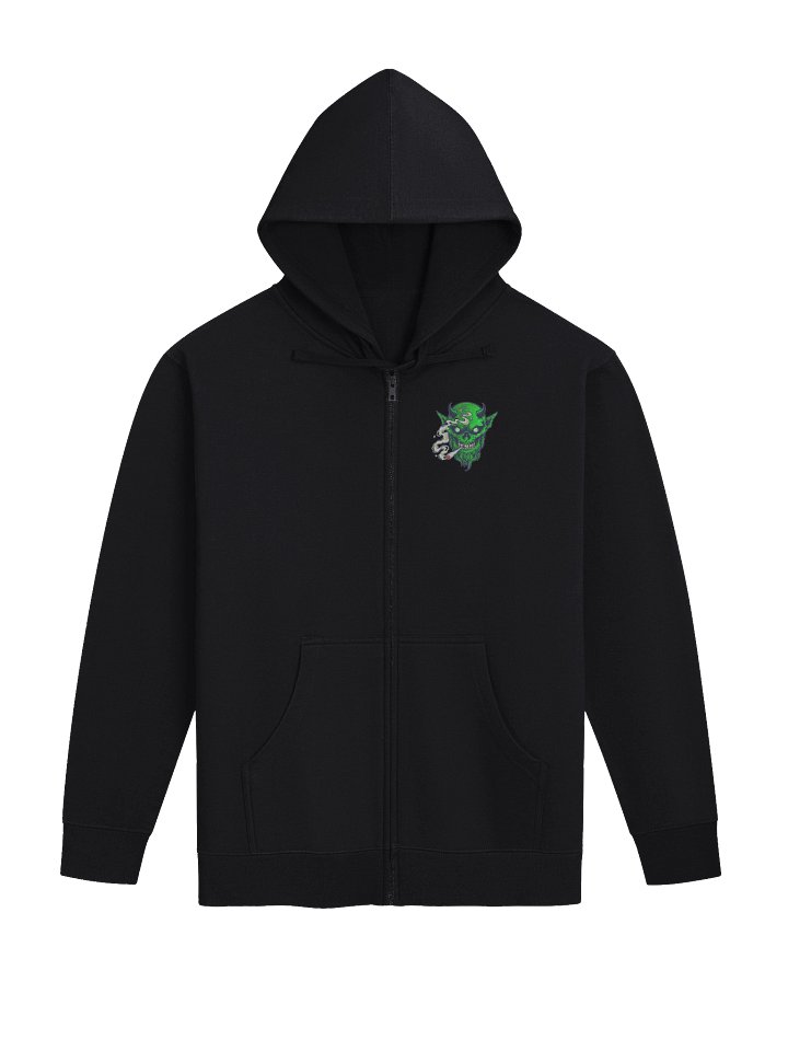 Demon Smoke Skull Fleece Zip-Up Hoodie product image (1)