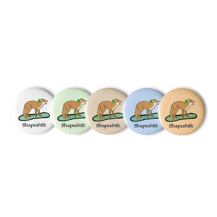 Shapeshift Fox Button Pins 2.25" product image (1)