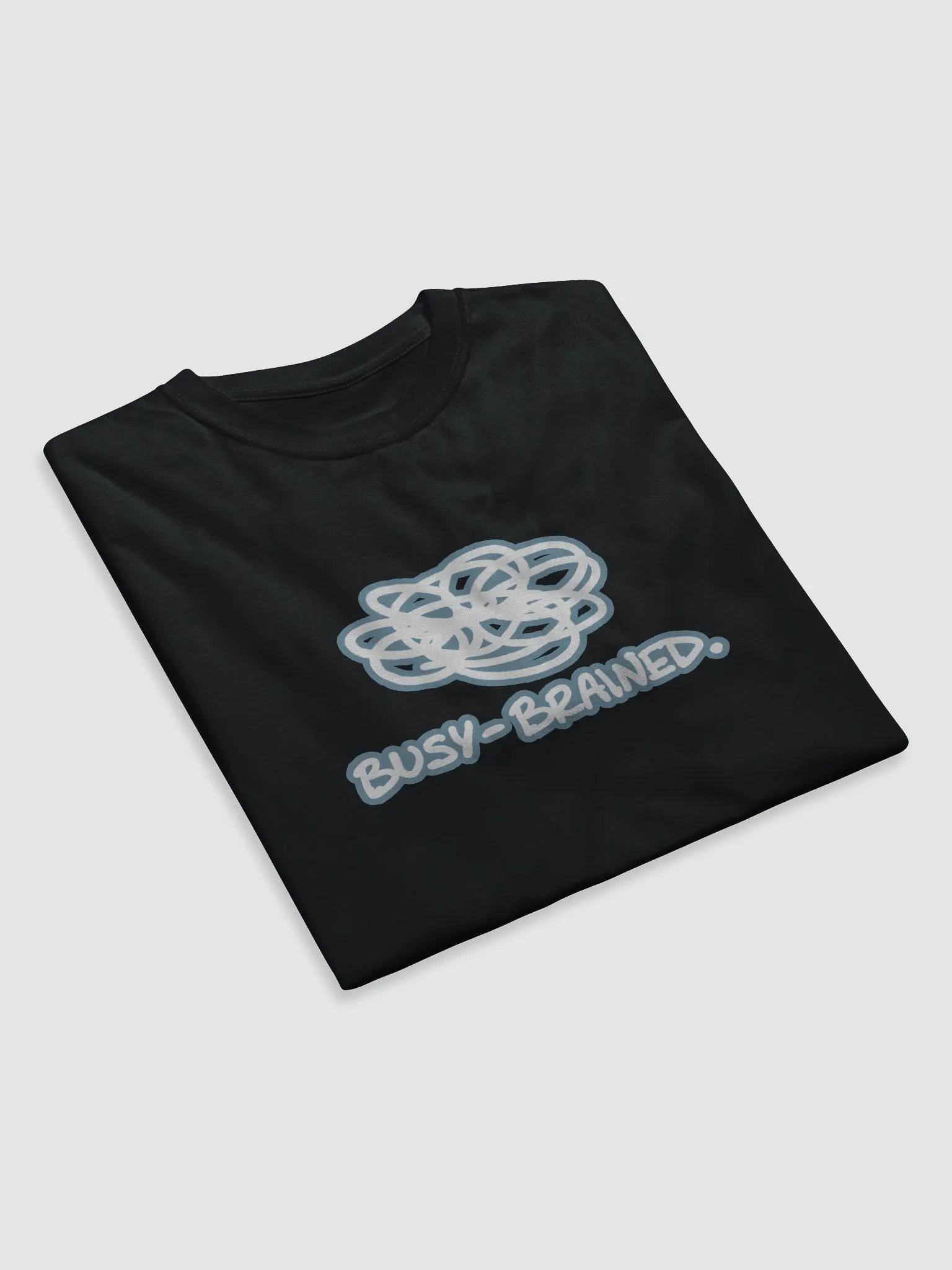 BUSY-BRAINED (lined design, #709AAF) unisex eco tee product image (7)