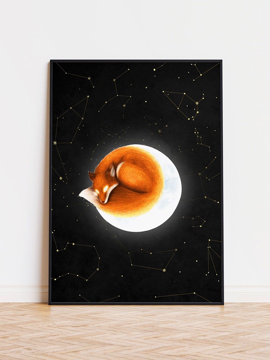 Red Fox on the Moon Art Print No.1 product image (1)