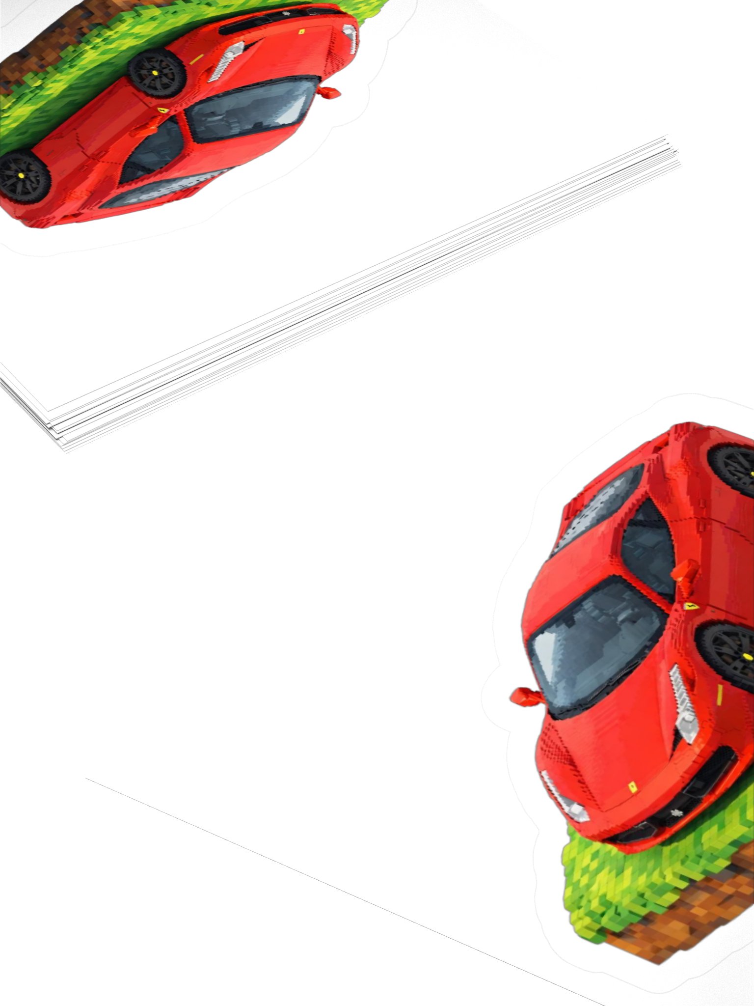 Rosso Corsa Red Ferrari 458 Italia Sticker (Pixel, Retro, Minecraft) product image (11)