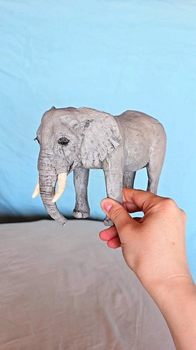 I made an African bush Elephant 🐘 from cardboard 📦 and paper 📃🧻😃 What are your thoughts? #raminta_art #cardboardcrafts #eleph...