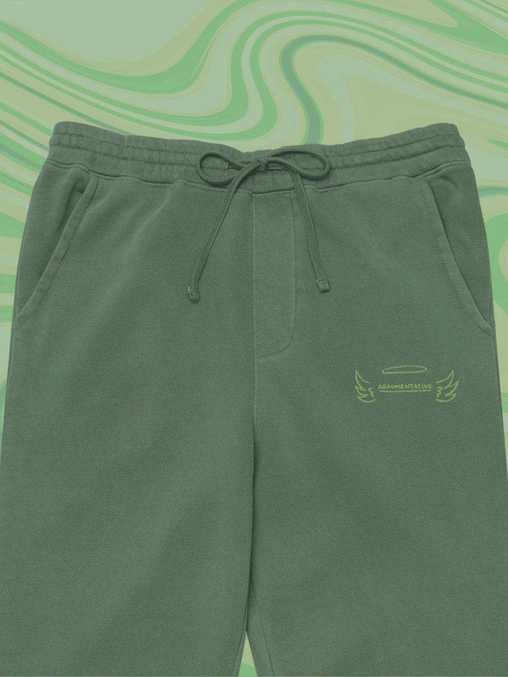 ANGELIC (green) pigment dyed sweatpants product image (1)