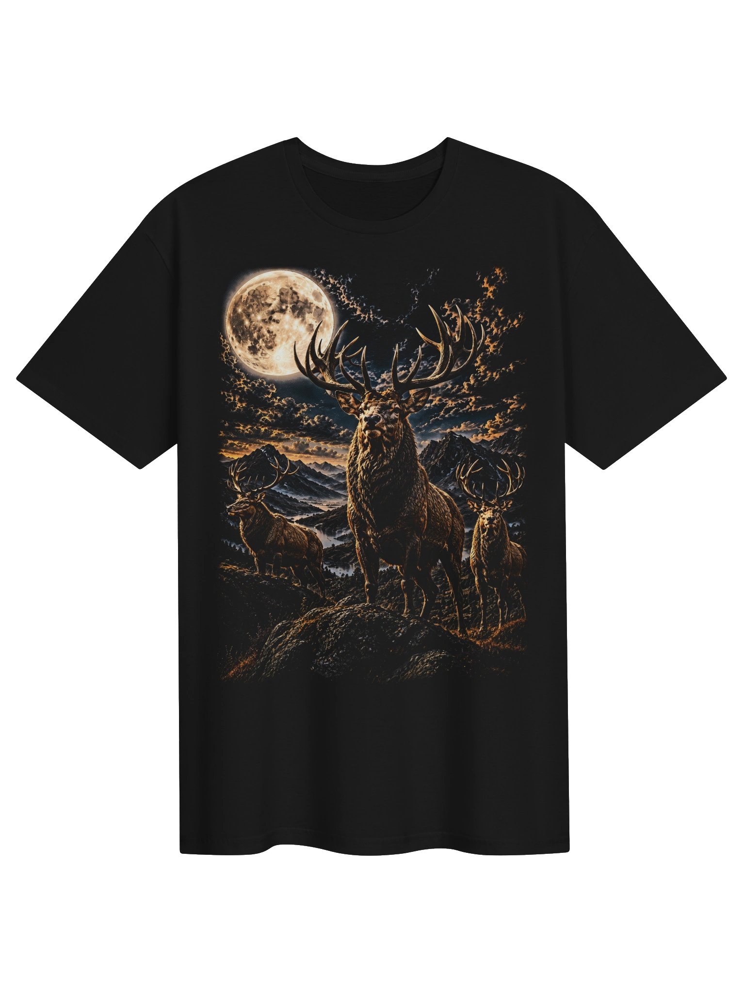 Stag Howling Moon Tshirt | Wildlife Legendary Shirt product image (1)