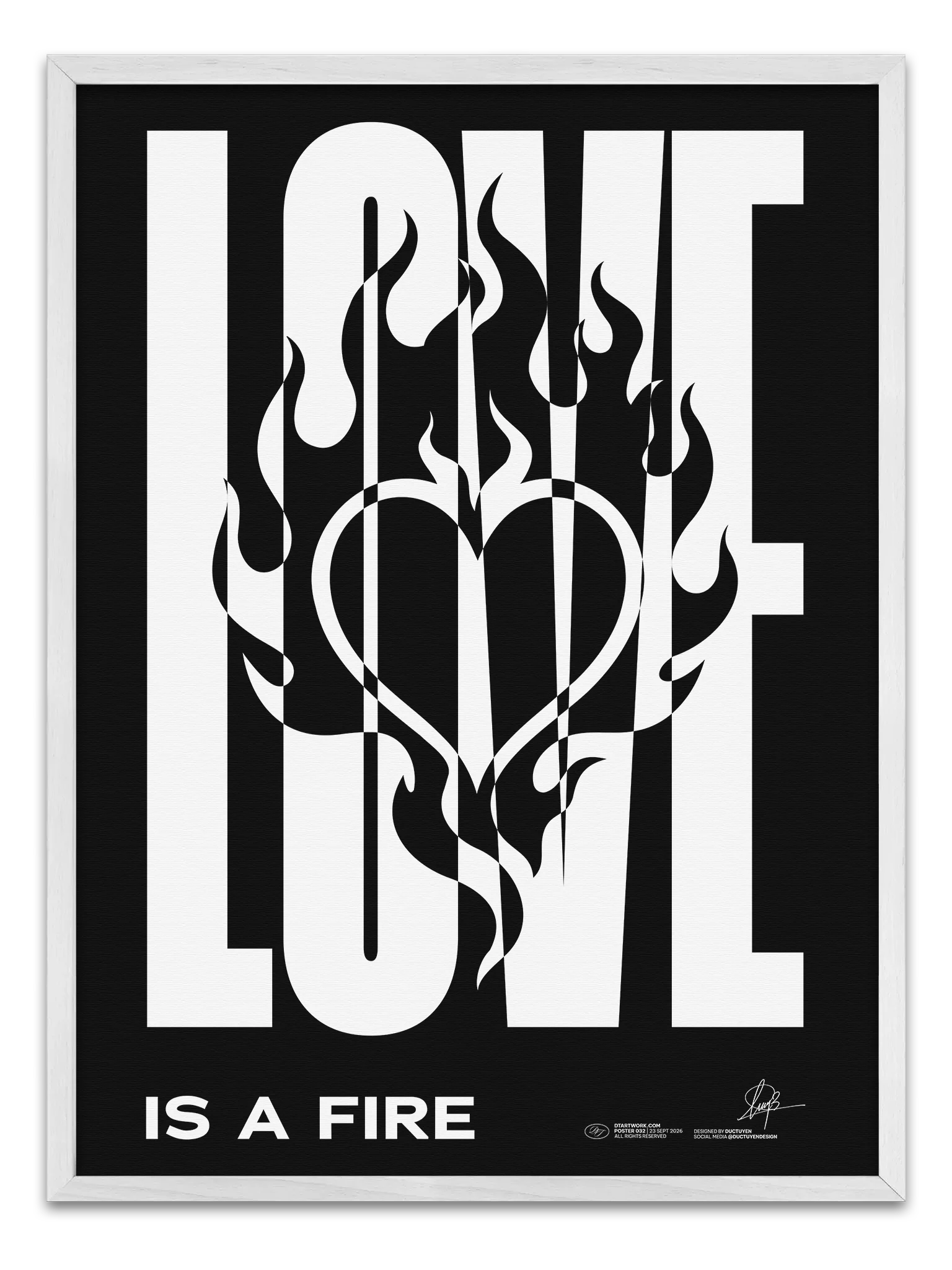 "LOVE IS A FIRE" Framed Poster product image (13)