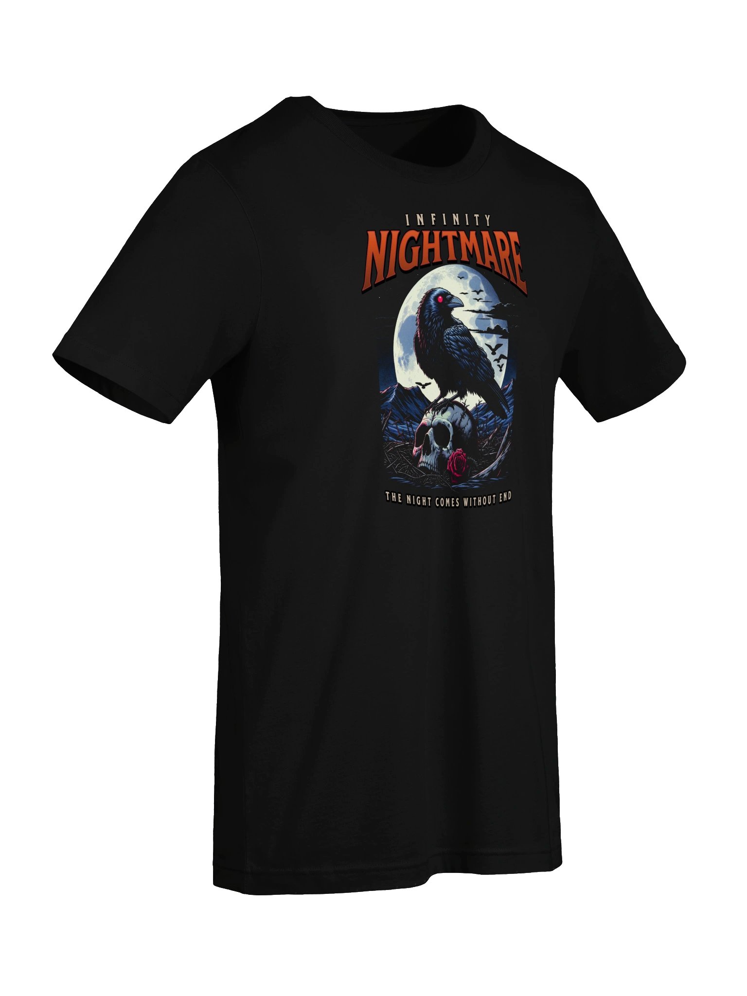 Infinity Nightmare Gothic Raven Skull T-Shirt product image (63)