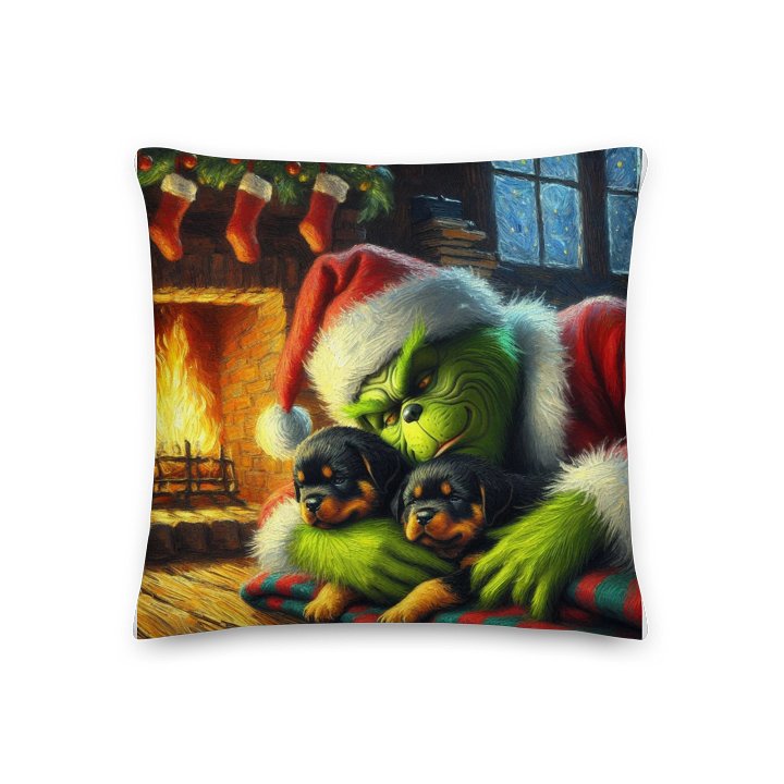 Grinchy Rottweiler Christmas Pillow product image (3)