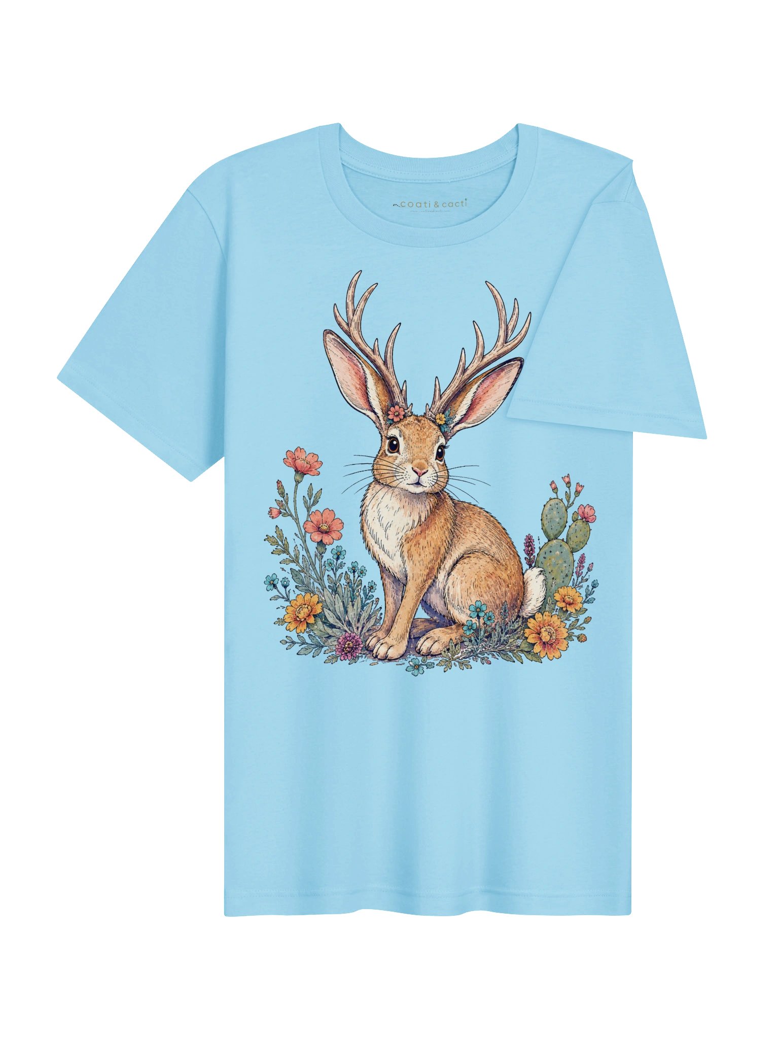 Desert Bloom Jackalope Unisex Graphic T-Shirt. product image (4)