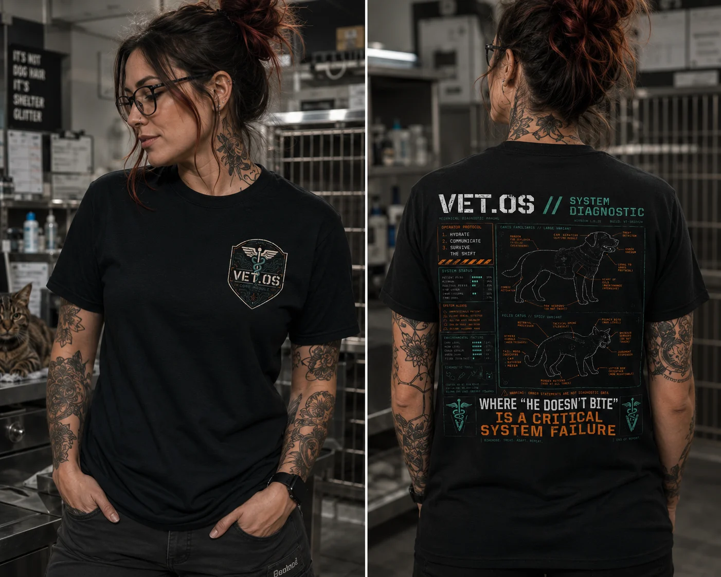 VET.OS // SYSTEM DIAGNOSTIC — Critical System Failure Heavyweight Tee product image (2)