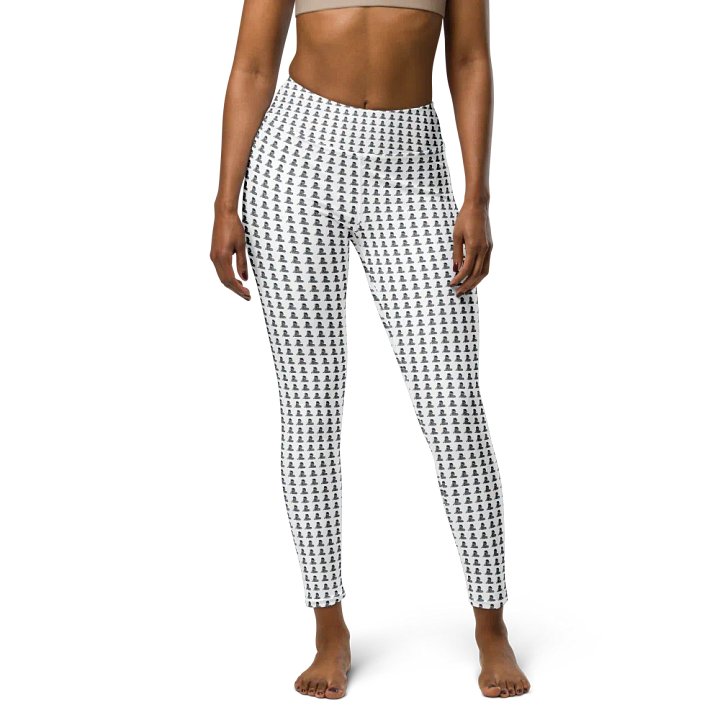 Exclusive Astro Women's White Yoga Leggings with Inside Pocket - Unique Meditative Pattern product image (1)
