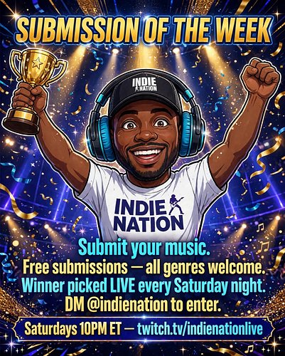 SUBMISSION OF THE WEEK is here. 🏆 Think your song is the one? DM us your music — the winner gets picked LIVE every Saturday n...