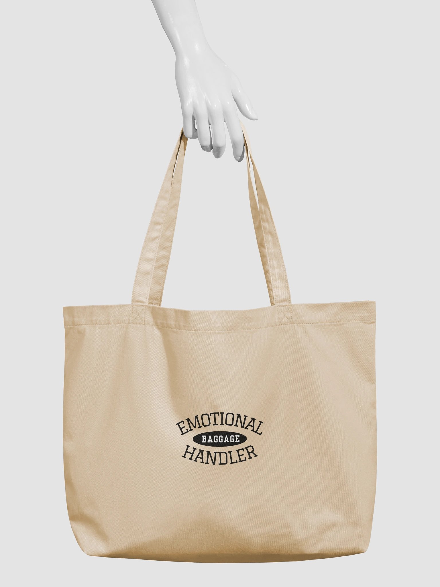 Emotional Baggage Handler Eco-Friendly Tote Black Varsity Style product image (3)