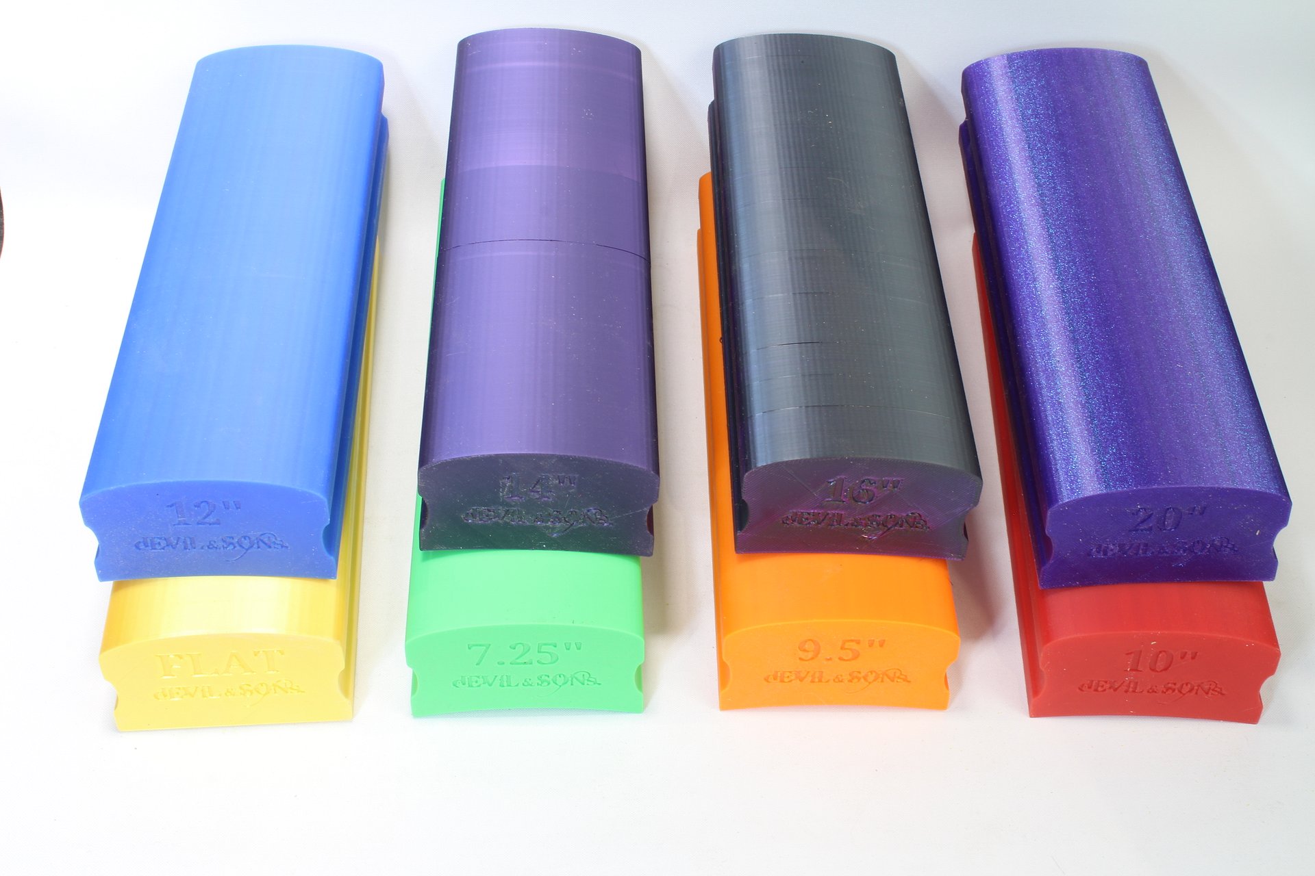 Set of eight 250mm long Guitar Radius Blocks (3D Print File) product image (2)
