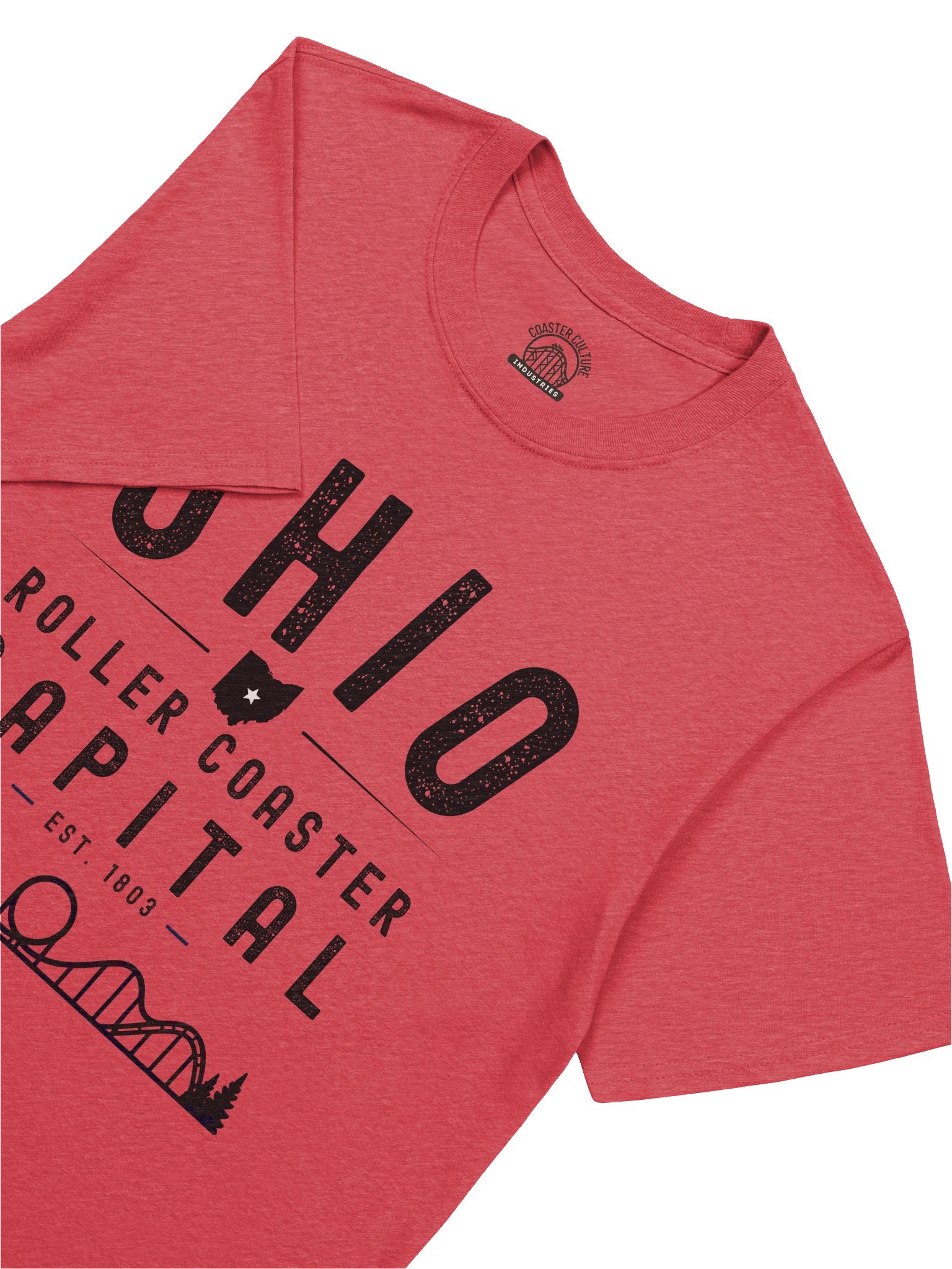 Ohio Roller Coaster Capital Vintage T‑Shirt – Est. 1803 Coaster Culture Tee product image (6)