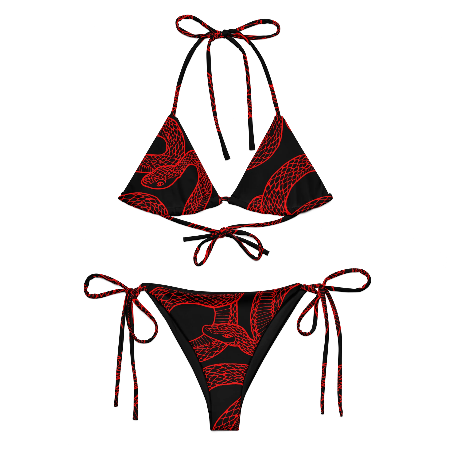 Serpentine String Bikini in Red product image (1)