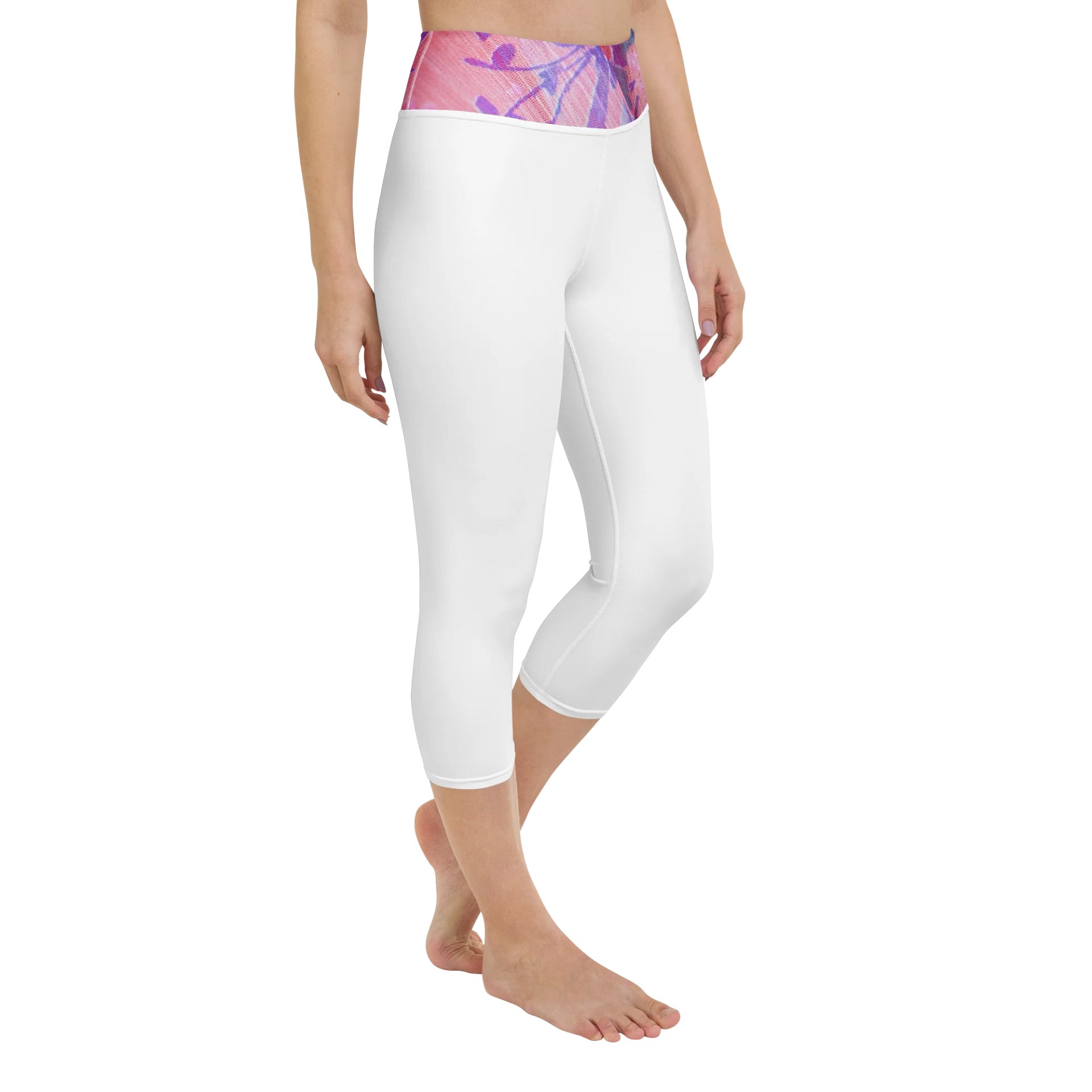 Paradise Breeze White Yoga Capri Leggings product image (2)