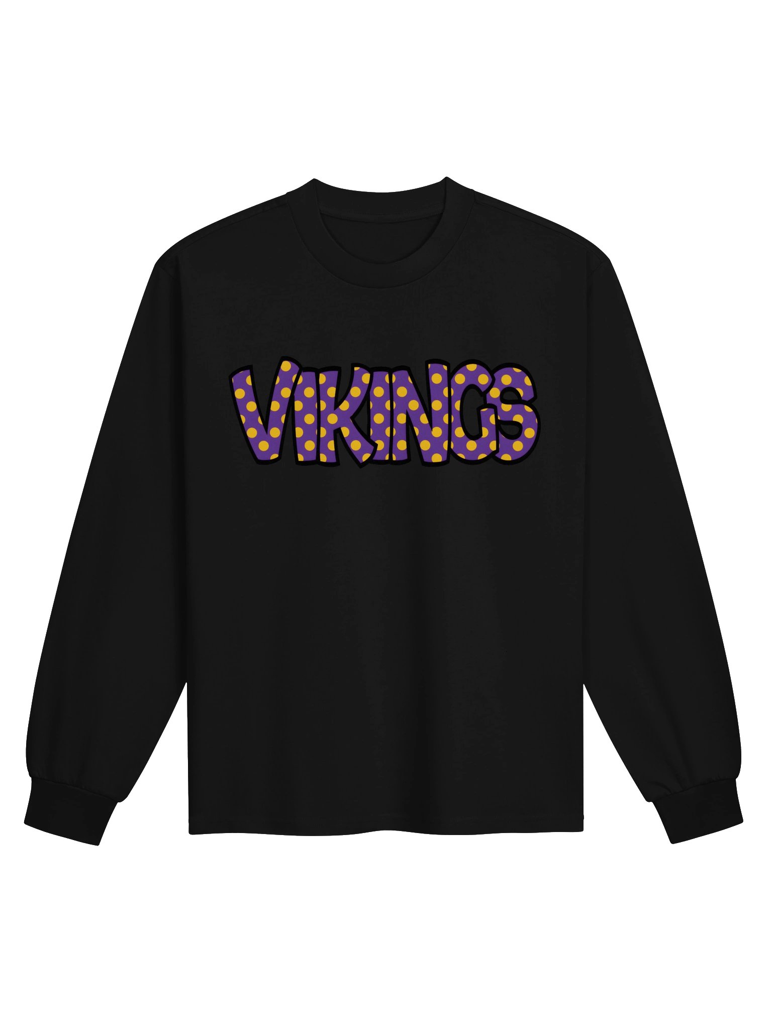 Vikings Purple & Gold Polka Dot Long Sleeve T-Shirt product image (1)