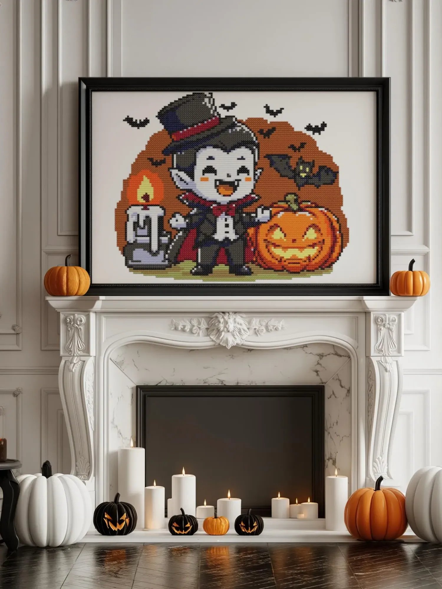 Halloween Vampire Cross Stitch Pattern product image (5)