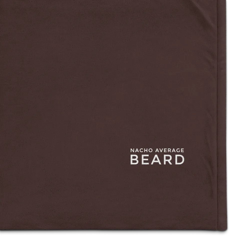 Nacho Average Beard Embroider Sherpa Blanket (Brown/ White) product image (1)