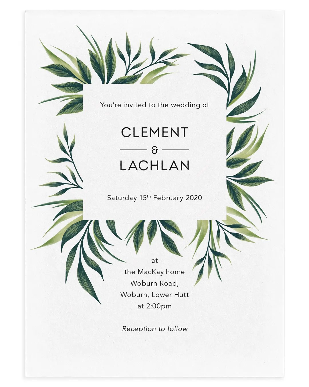 Greenery Wedding Invitation Suite product image (1)
