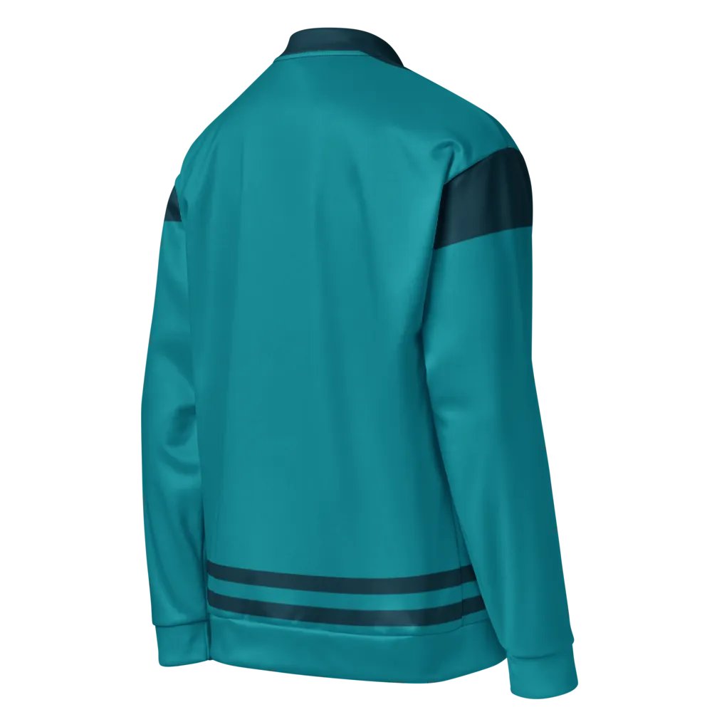 Customizable Teal Line Bomber Jacket product image (9)