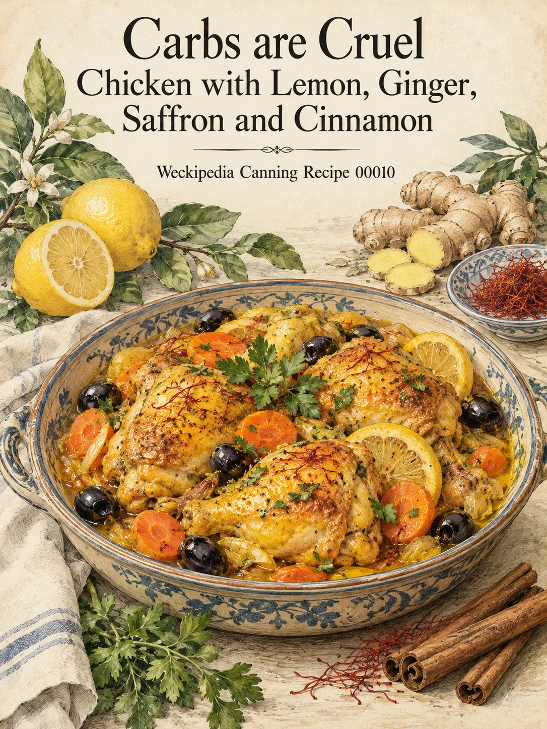 Carbs are Cruel Chicken with Lemon, Ginger, Saffron and Cinnamon product image (1)