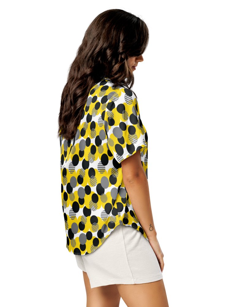 Cozy Chic Modern Geometric Polka Dot All-Over Print Women's Pajama Shirt product image (7)