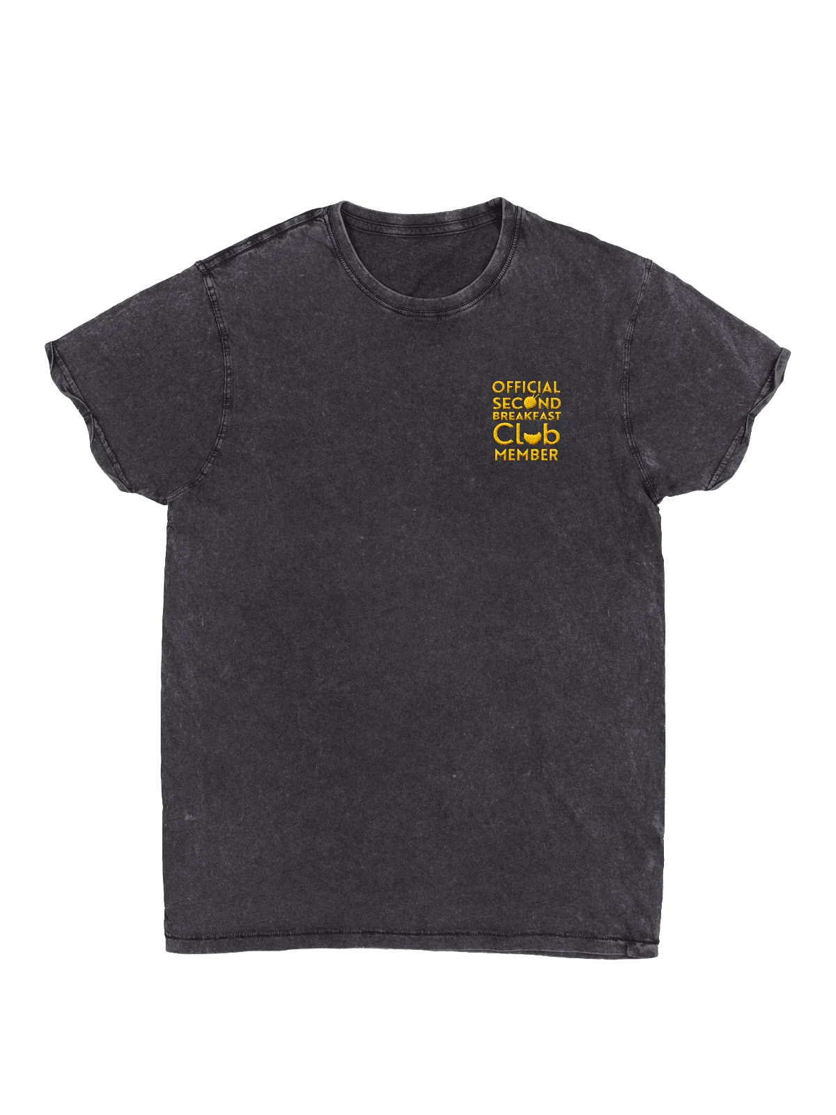 Embroidered Club Member Denim Grey T-Shirt