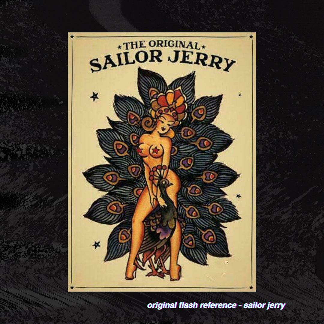 Sailor Jerry Pink Peacock Burlesque Pin Up Pattern product image (4)