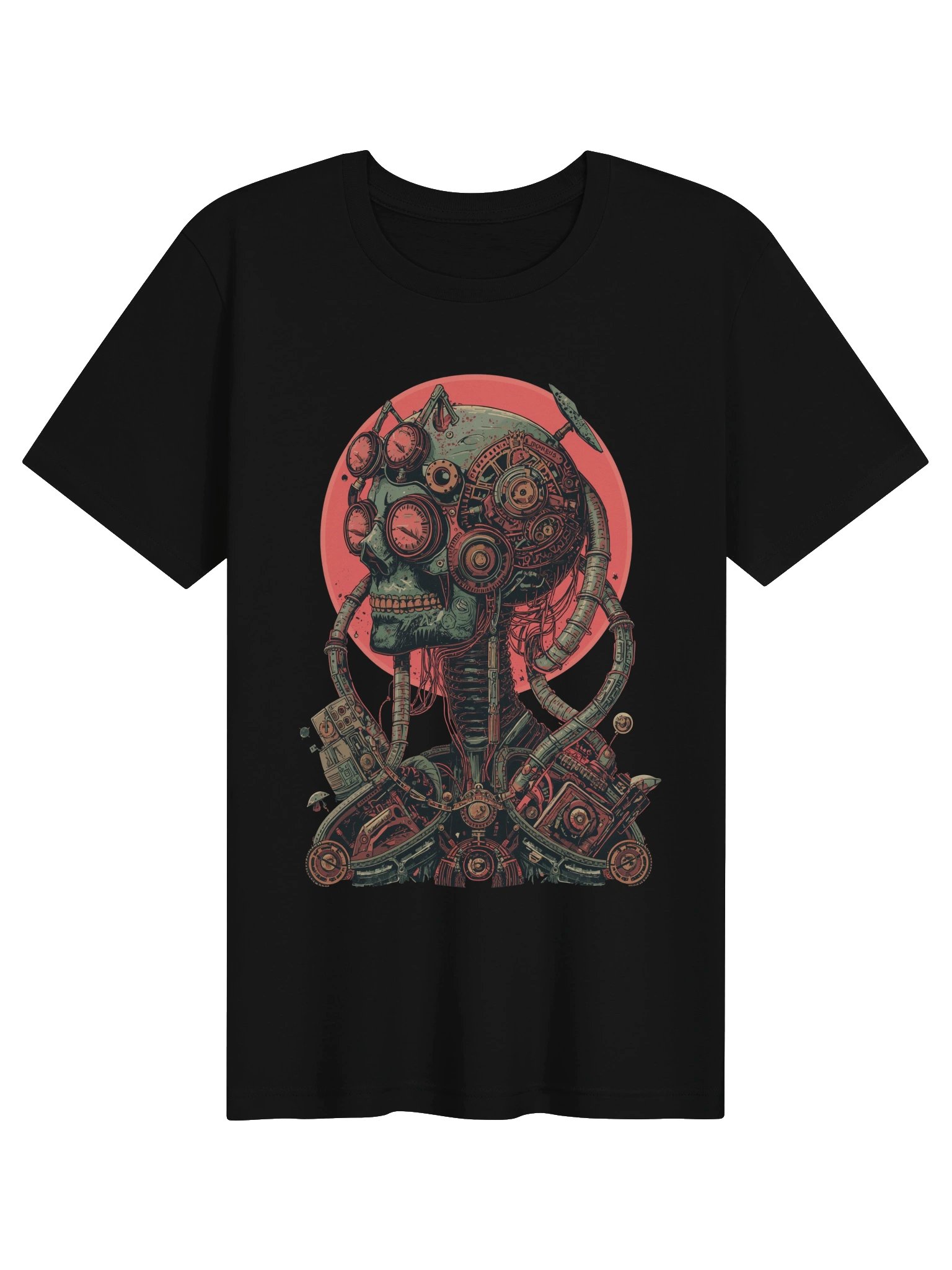 Retro Cyborg Skull Lightweight T-Shirt product image (1)