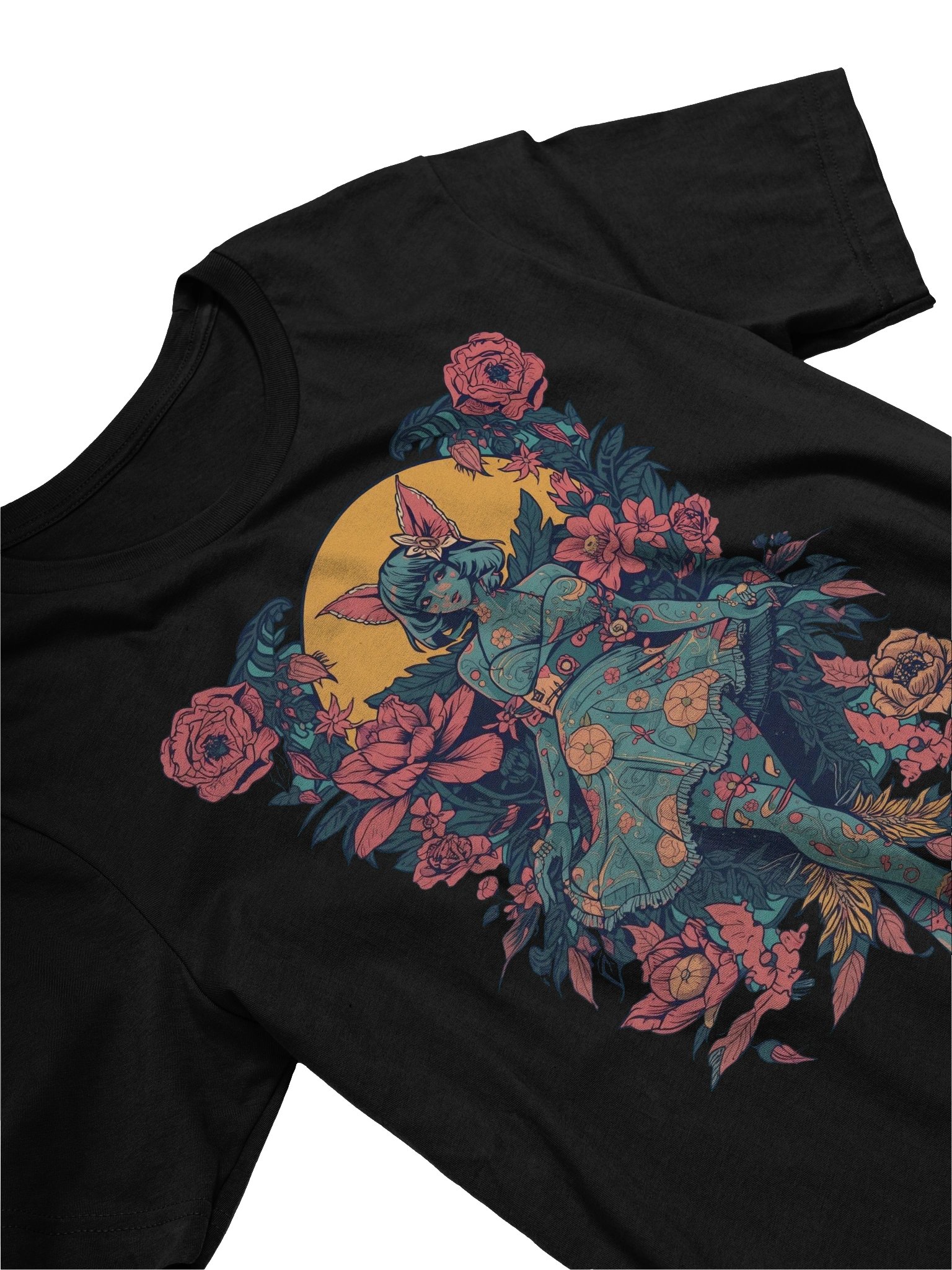 Floral Halo Cat‑Girl Supersoft Tee product image (2)