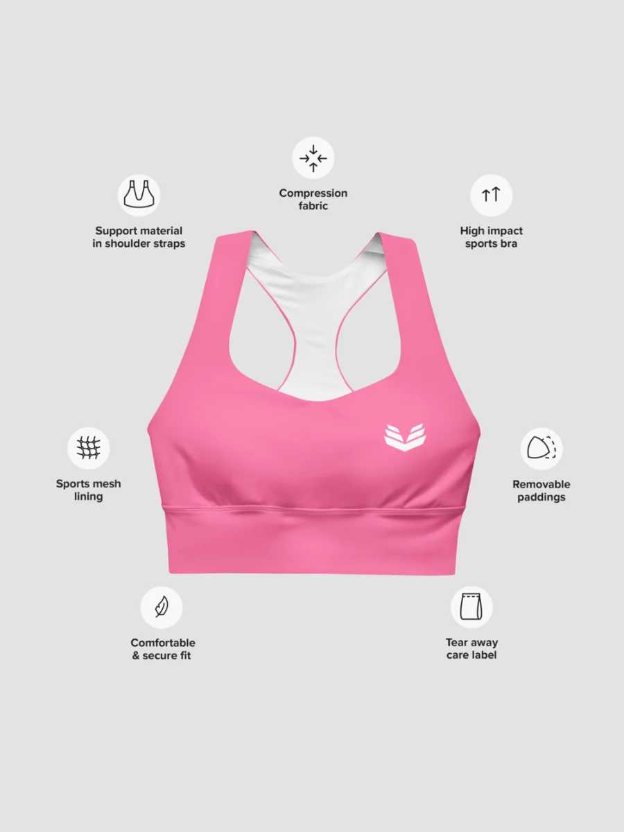 Longline Sports Bra - Blazing Pink product image (6)