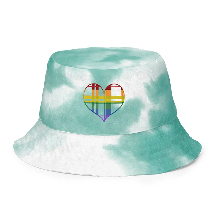 Blue Tie-Dye Pride Heart Bucket Hat product image (1)