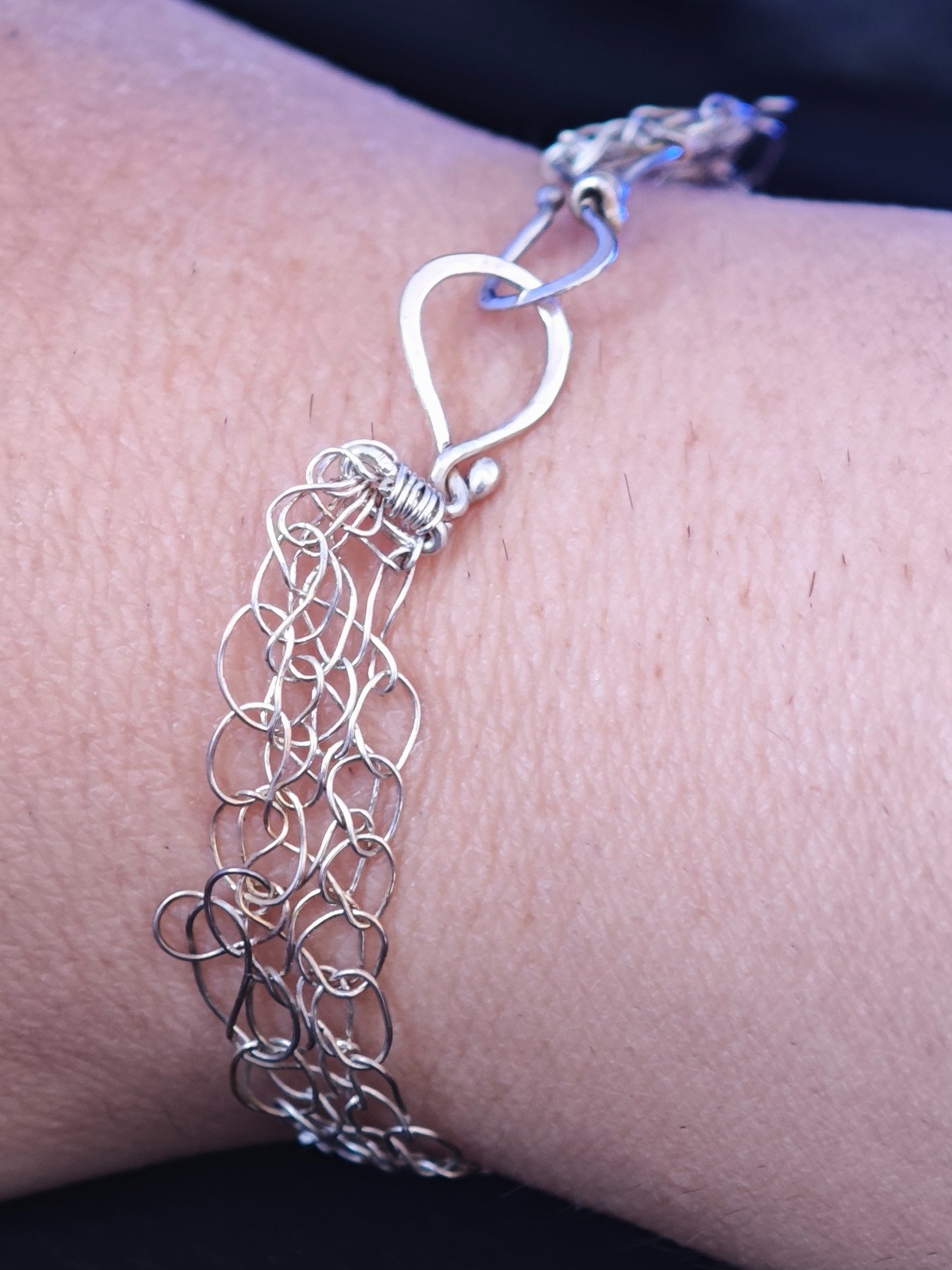 Argentium crochet bracelet product image (8)