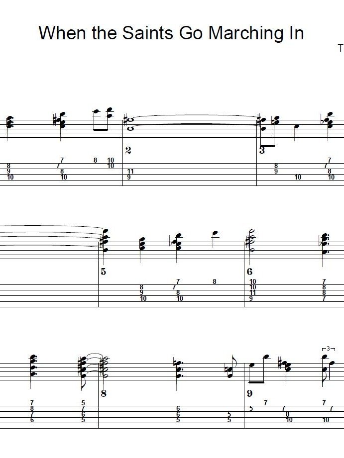When the saints go marching in - Guitar sheet music product image (1)