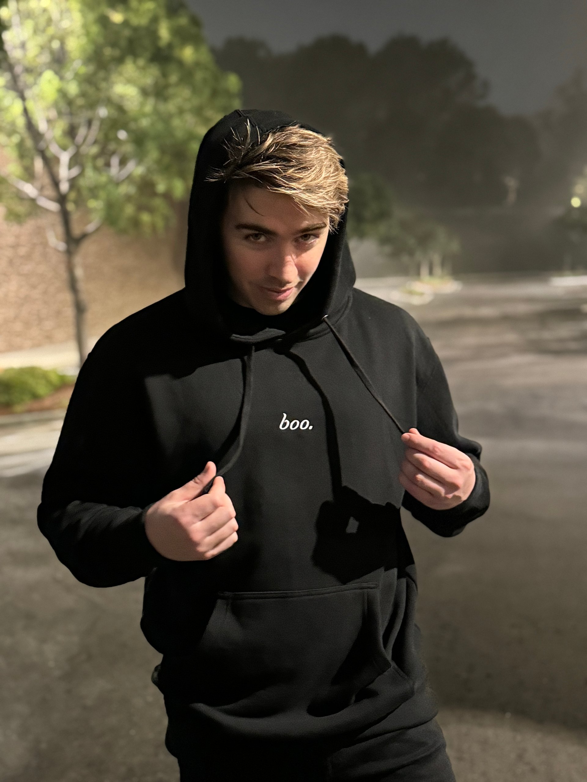 'Boo.' White Embroidered Ghost Hoodie product image (3)