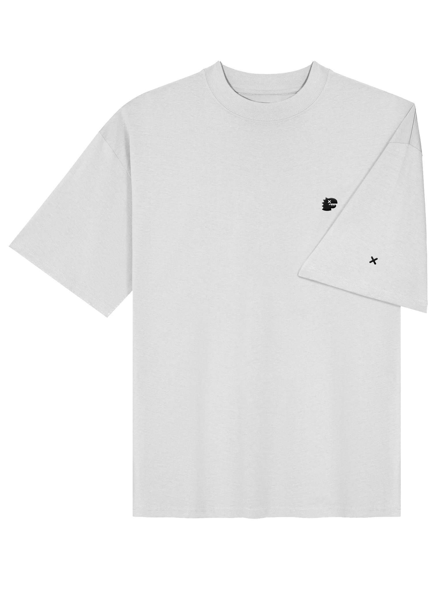 FMB ∣ JETLAG DINO Left Chest Embroidered Oversized Tee White product image (4)