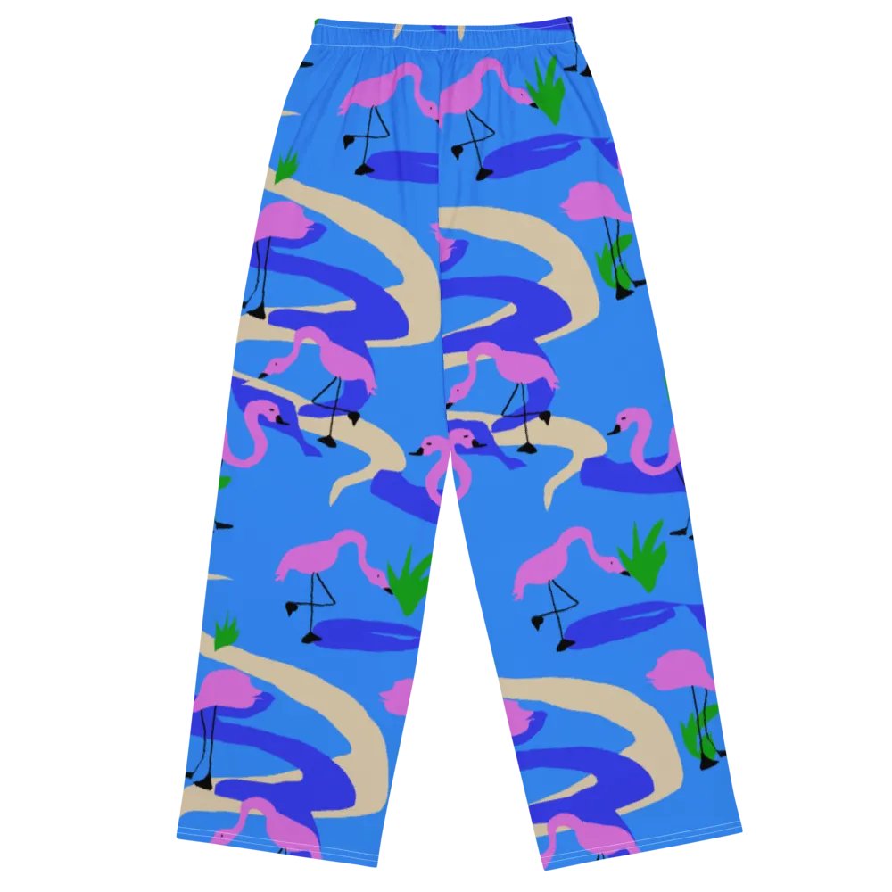 Flamingos Pattern Wideleg Pants product image (1)