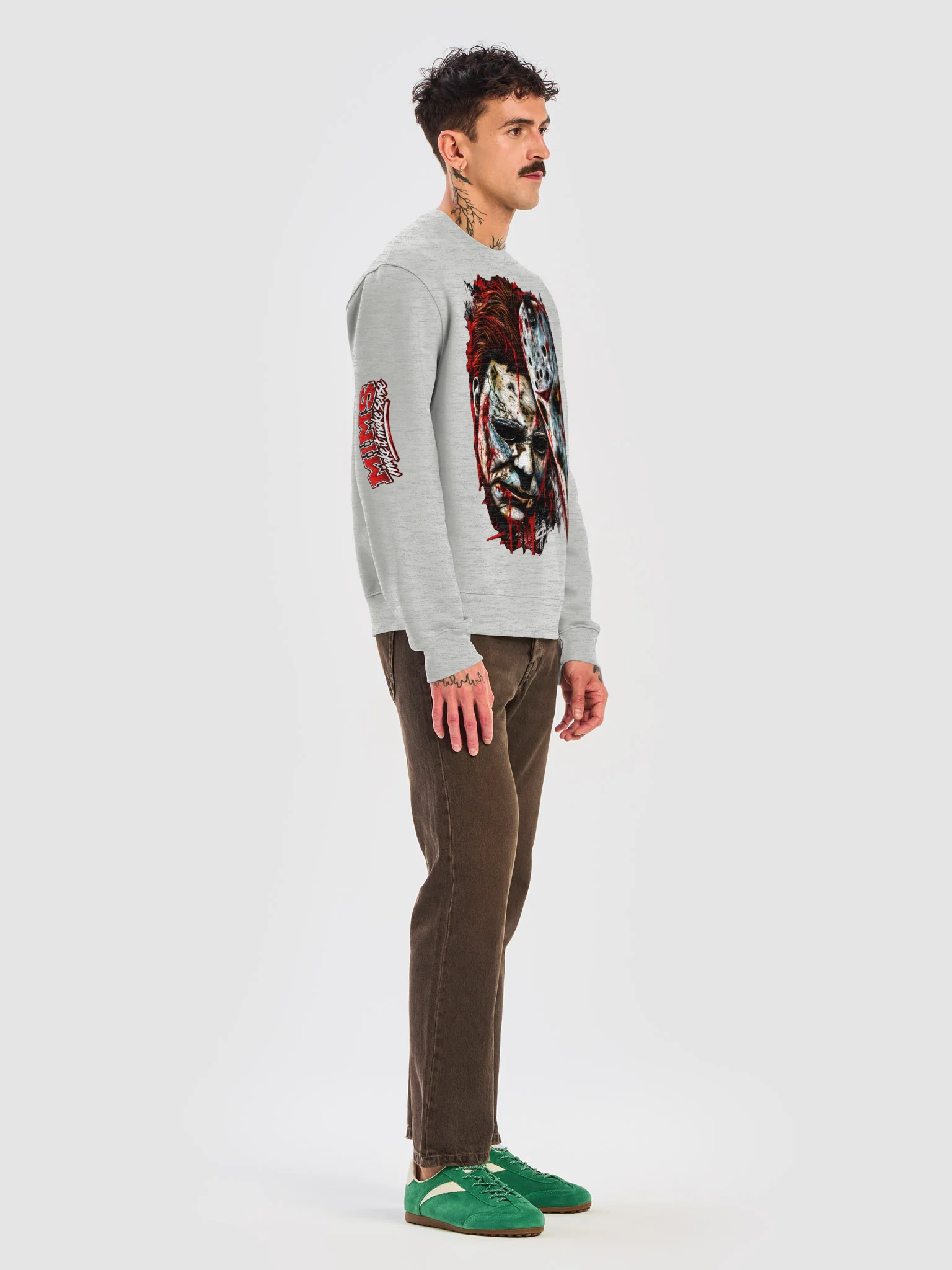 Twin Mask Horror Sweatshirt product image (14)
