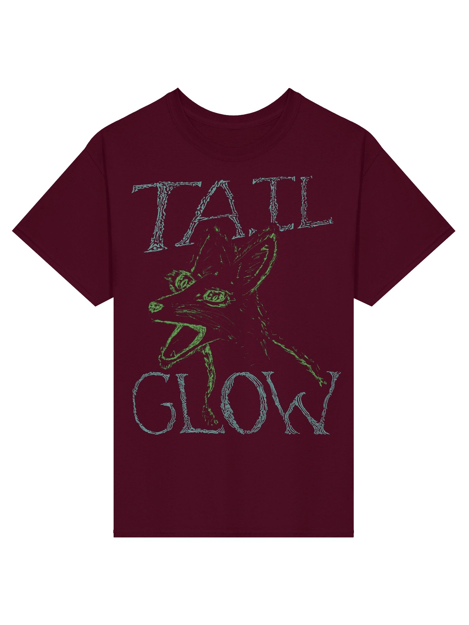 Tail Glow - Screaming Fox T-shirt - Maroon product image (1)