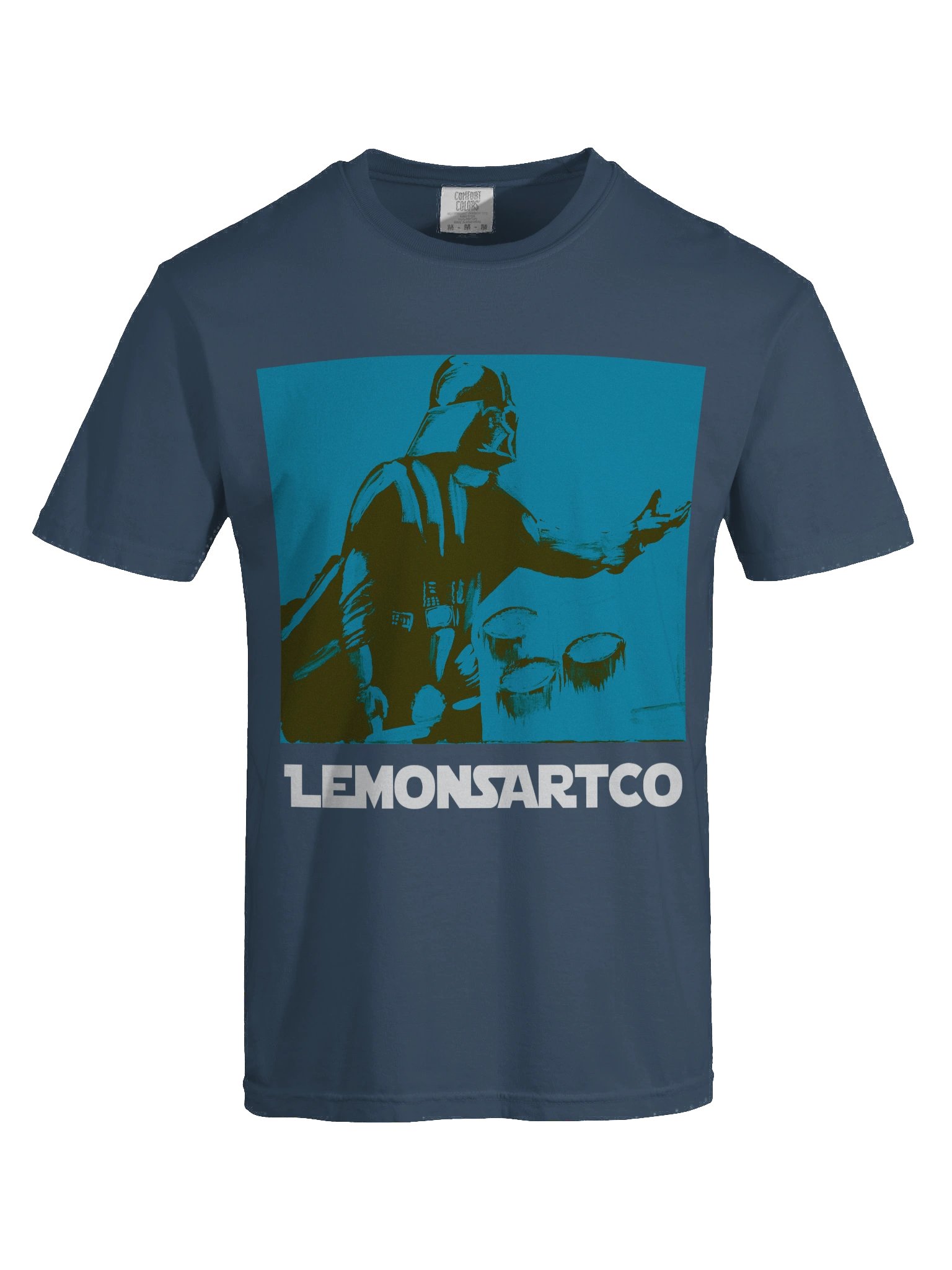 Darth Vader Blue Hi Contrast Cotton Tee product image (86)