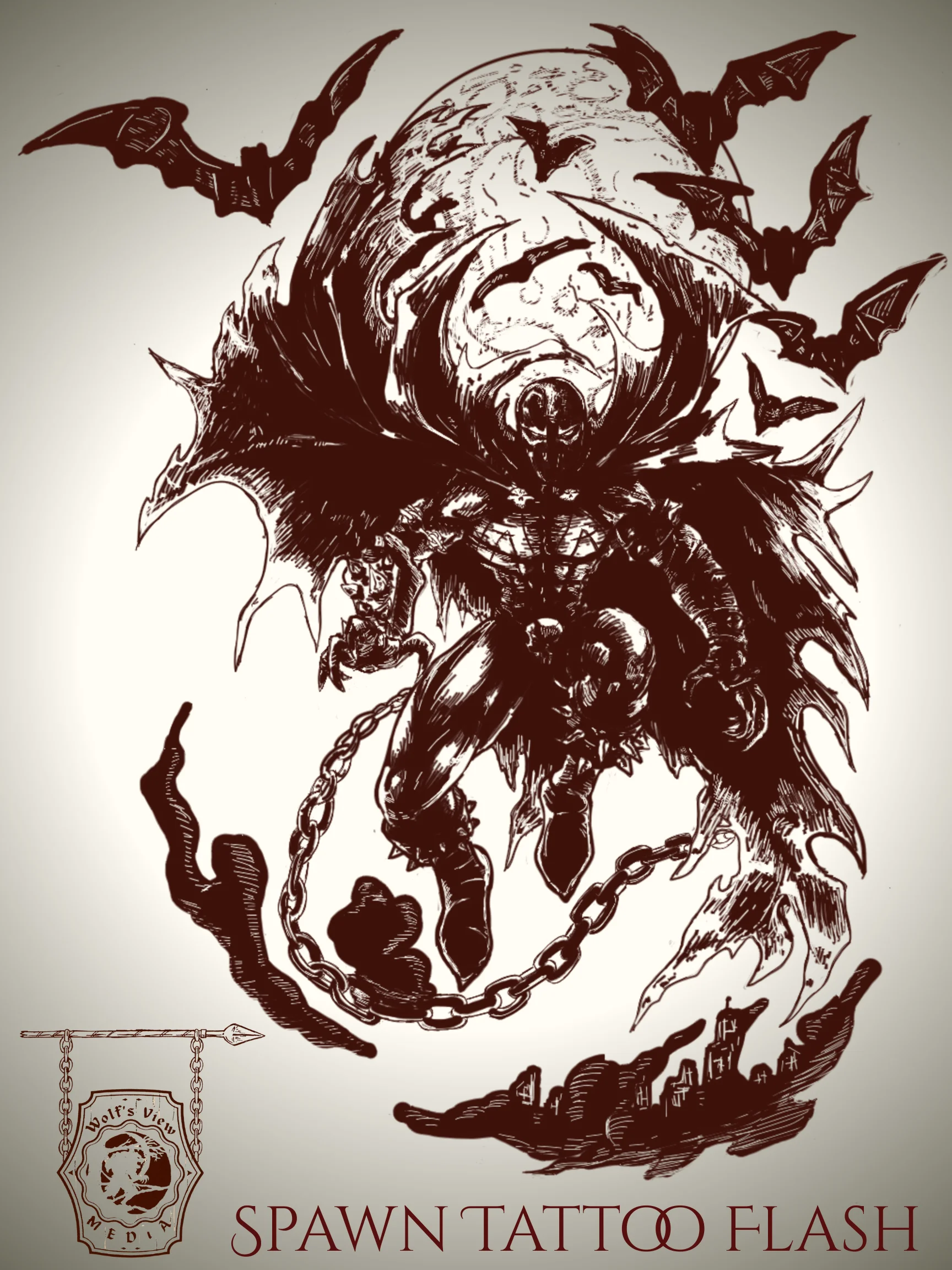 Tattoo Flash Series- Spawn- Unisex Tshirt product image (41)