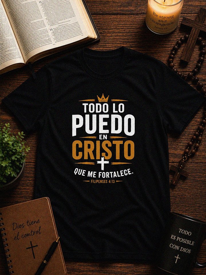 Todo Lo Puedo en Cristo – Filipenses 4:13 | Camiseta Cristiana para Hombre y Mujer product image (1)