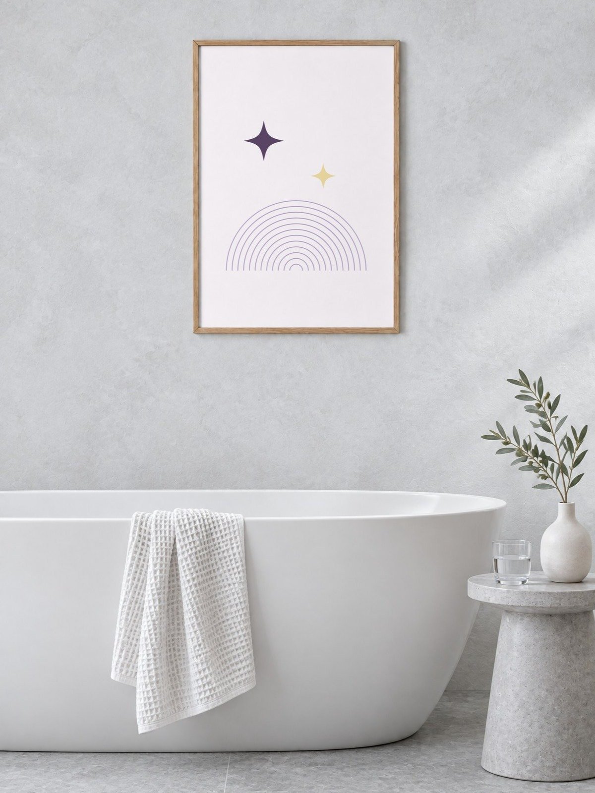 Purple Night Sky Star Print | Lavender Bathroom Wall Art product image (2)