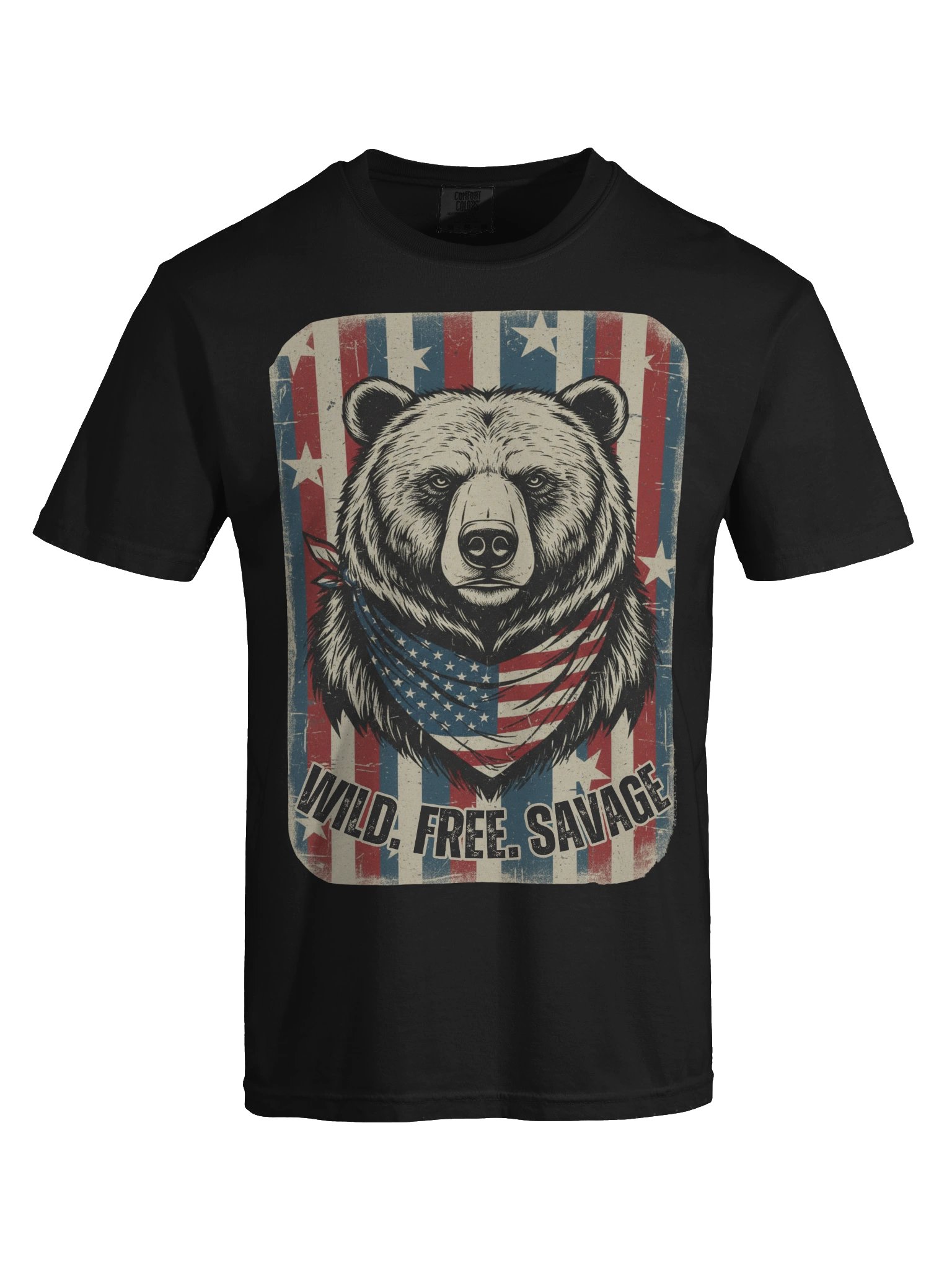 Wild. Free. Savage — Patriotic Bear Tee product image (8)